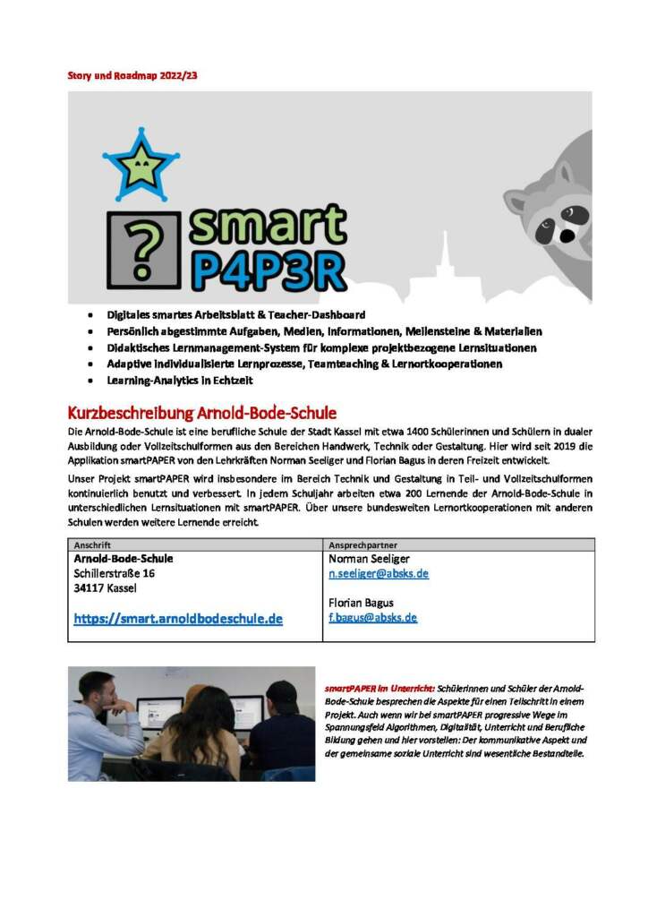 smartPAPER roadmap 2022/23